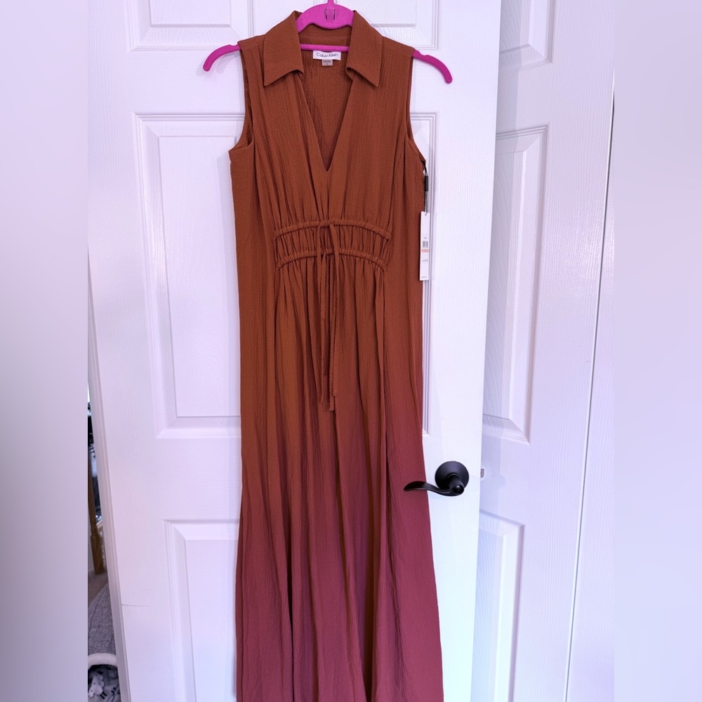 NWT | Calvin Klein | Women’s Sleeveless Terracotta colored Maxi Dress | size 2